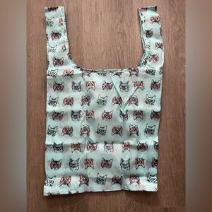 Foldable Reusable Bag with Clip - Cat Print